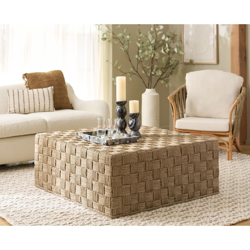 SAFAVIEH Couture Norabelle Seagrass Coffee Tabl - 42"W x 42"D x 17"H