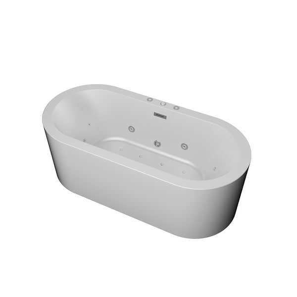 Freestanding Whirlpool & Hydrotherapy Bathtub with 10 Water Jets