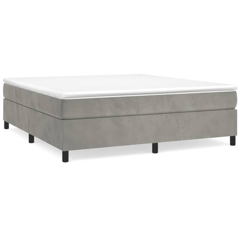 vidaXL Bed Frame Box Spring Platform Bed with Mattress for Bedroom Velvet
