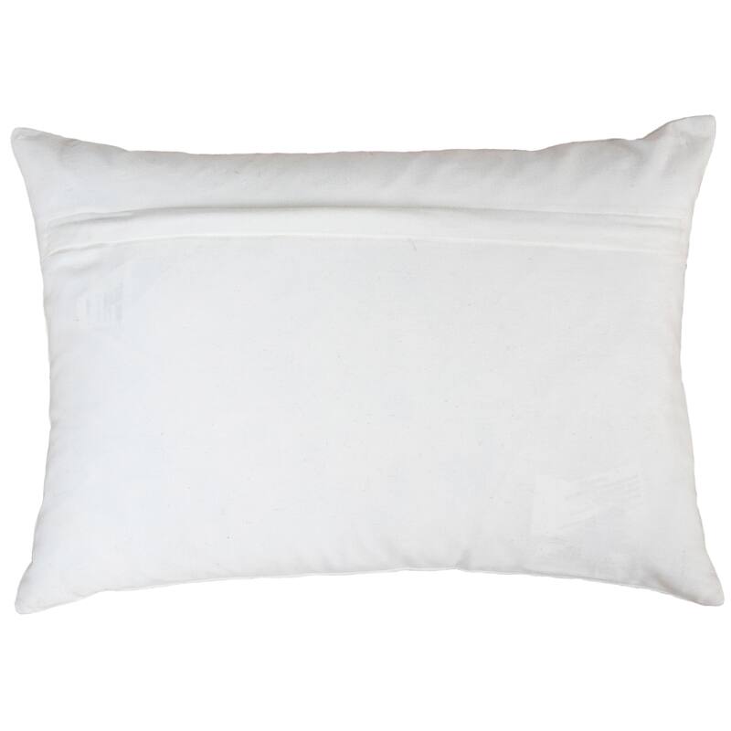 14" X 20" Ivory Red And Green Cotton Happy Holidays Throw Pillow With Embroidery