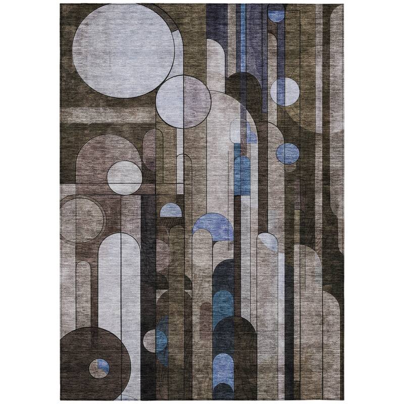 HomeRoots Geometric Transitional Rectangle Outdoor Rug