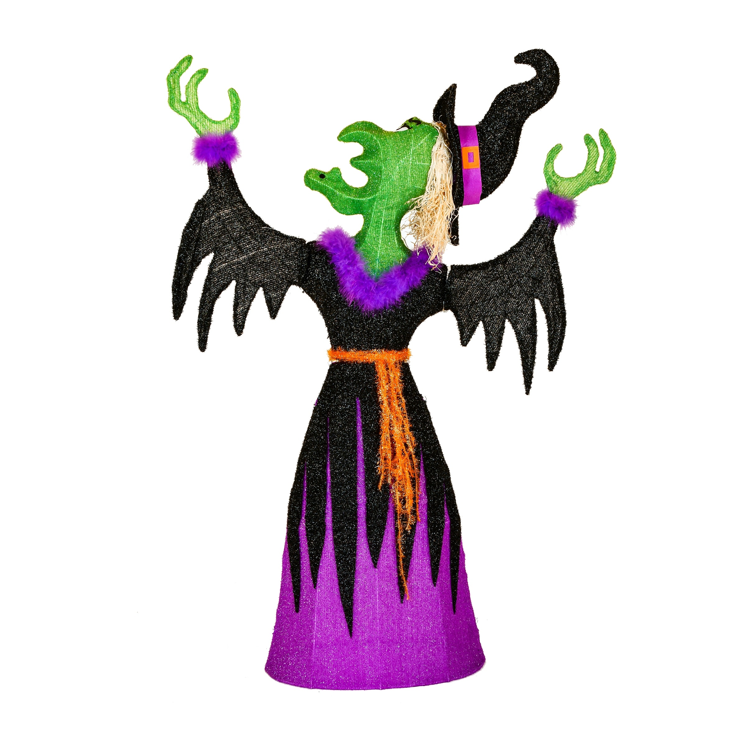 National Tree Company Halloween Pre Lit Lawn Decoration, Black, Cackling Green Witch, LED Lights, Battery Operated, 47 Inches