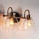 preview thumbnail 11 of 12, Elisie Modern 2-light Bathroom Vanity Light Farmhouse Black Gold Sconce with Water Glass