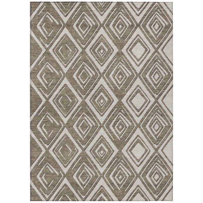 Machine Washable Indoor/ Outdoor Chantille Contemporary Diamonds Rug