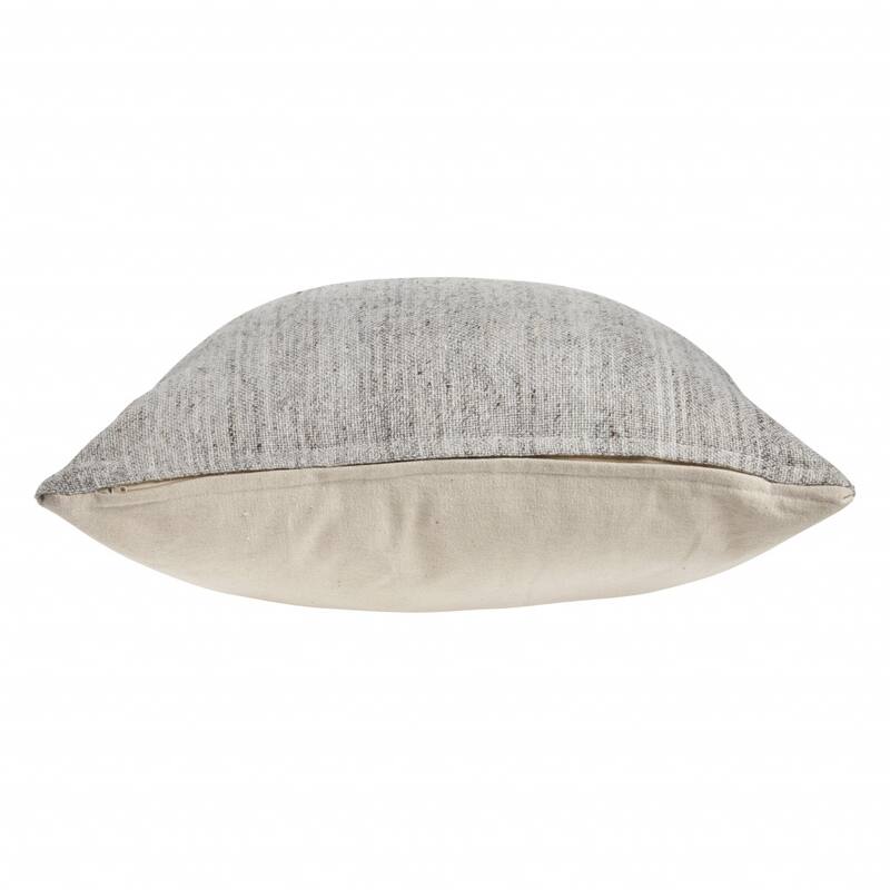 HomeRoots 20" X 20" Light Gray And Dark Gray 100% Wool Zippered Pillow