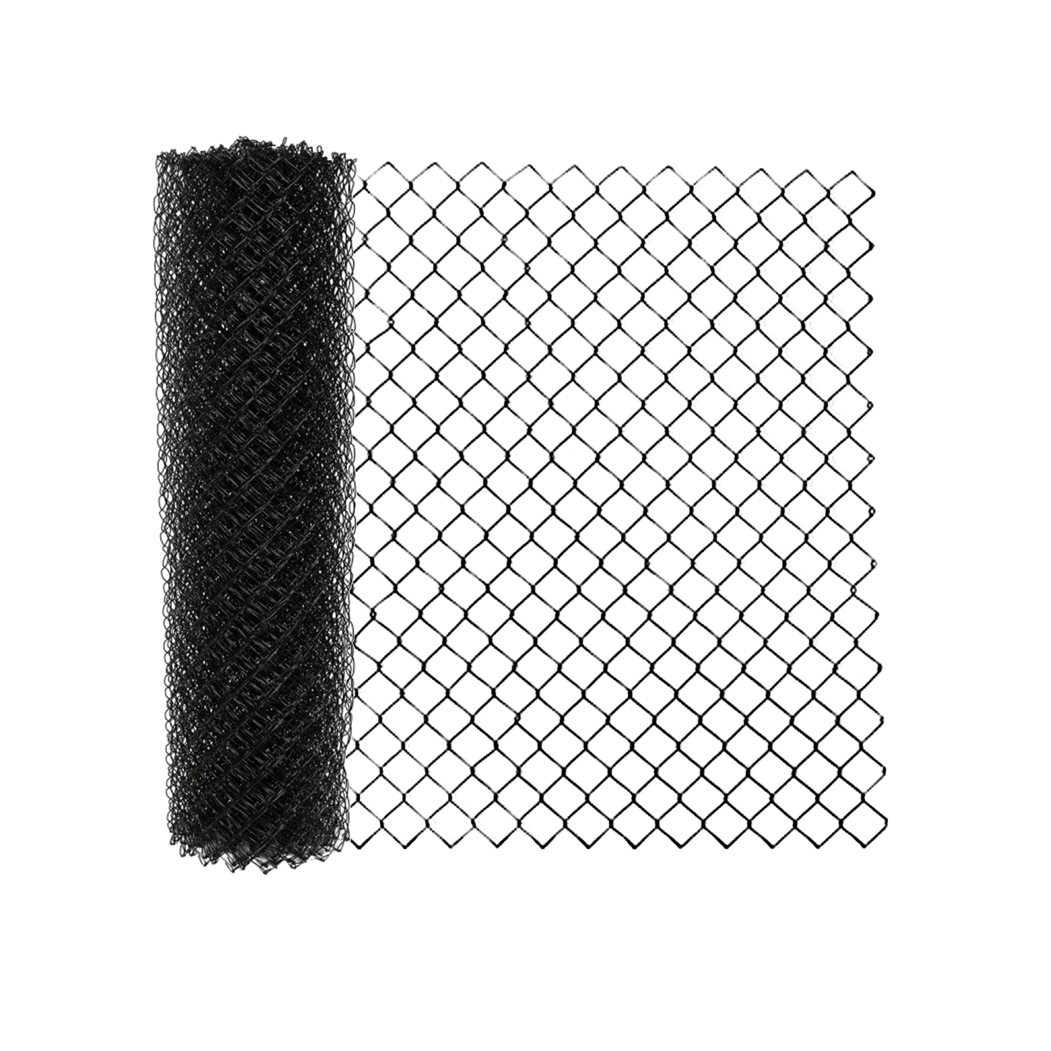 ALEKO 6 x 50 feet PVC Coated Galvanized Steel Chain Link Fence Black Fabric