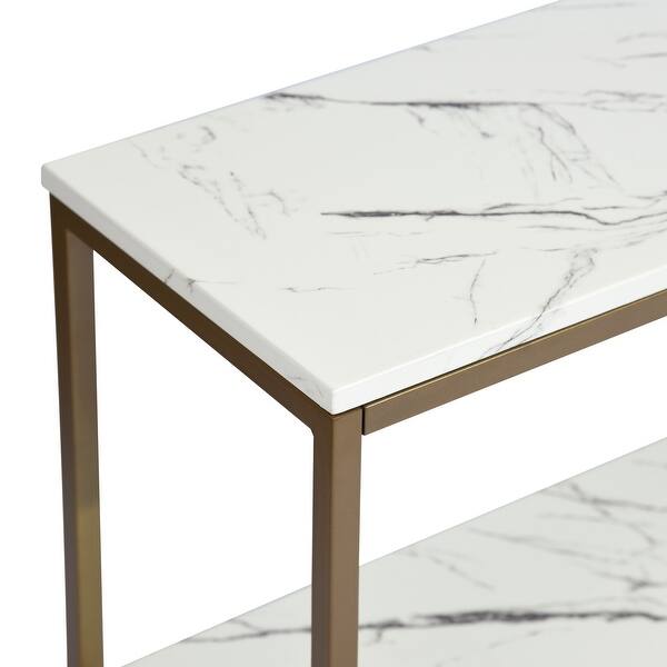 59.8 inch White Marble Gold Frame TV STAND With Storage Bed Bath