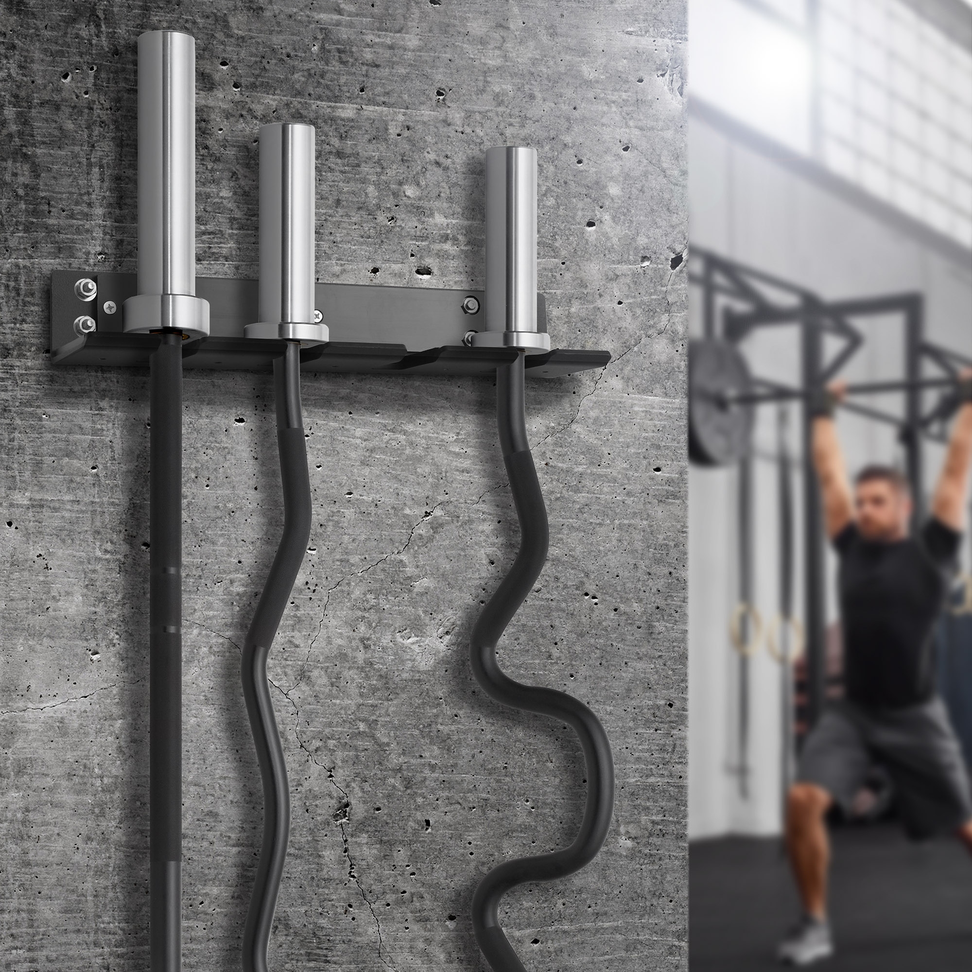 Wall mounted discount olympic bar holder