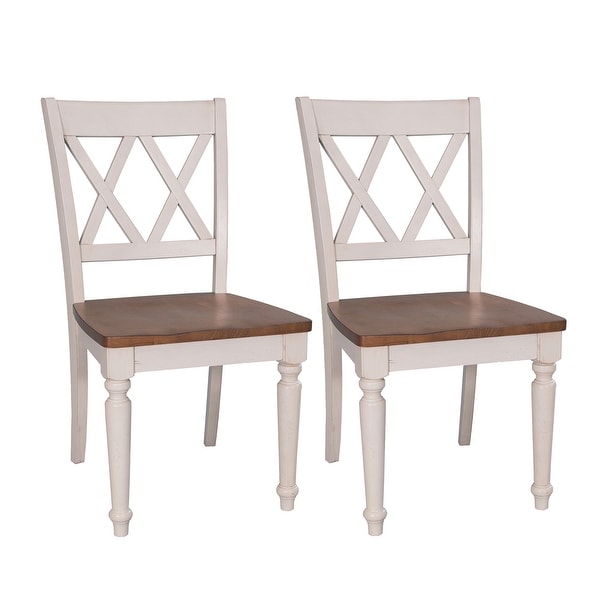 Al Fresco TwoTone Transitional Double x Back Dining Chair (Set of 2