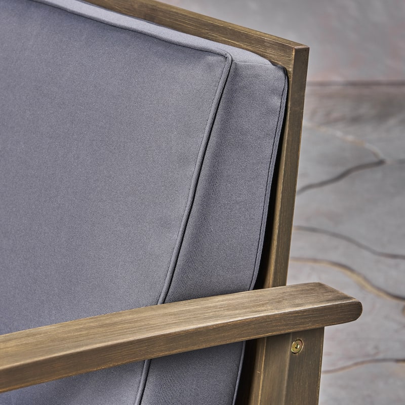 Perla Outdoor Acacia Wood Club Chair (Set of 2) by Christopher Knight Home