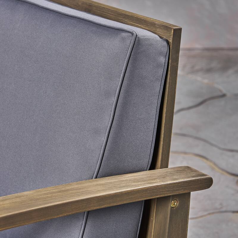 Perla Outdoor Acacia Wood Club Chair (Set of 2) by Christopher Knight