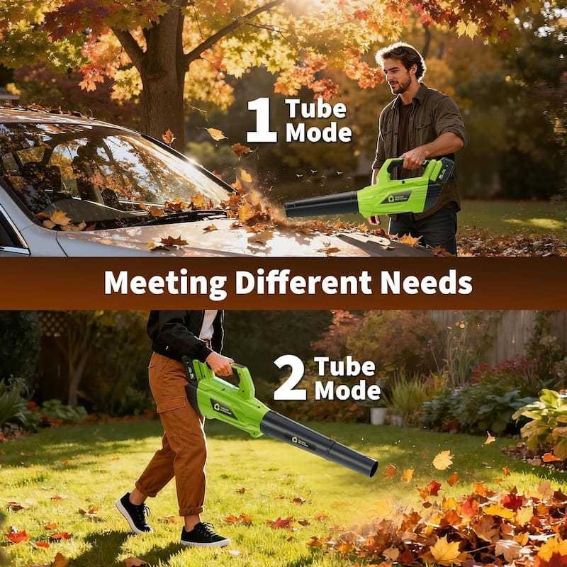 2 Speed 700CFM 250MPH Cordless 20V Electric Leaf Blower for Lawn Care, Blowing Leaves, Patio, Dust - N/A
