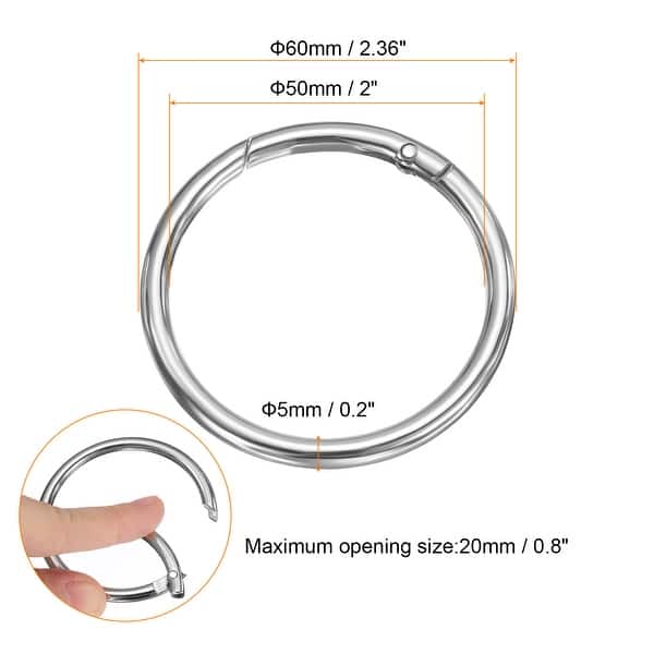 Spring Key Ring Buckle Metal Spring O Rings Trigger Spring Keyrings Buckle Round Snap Clip for ...