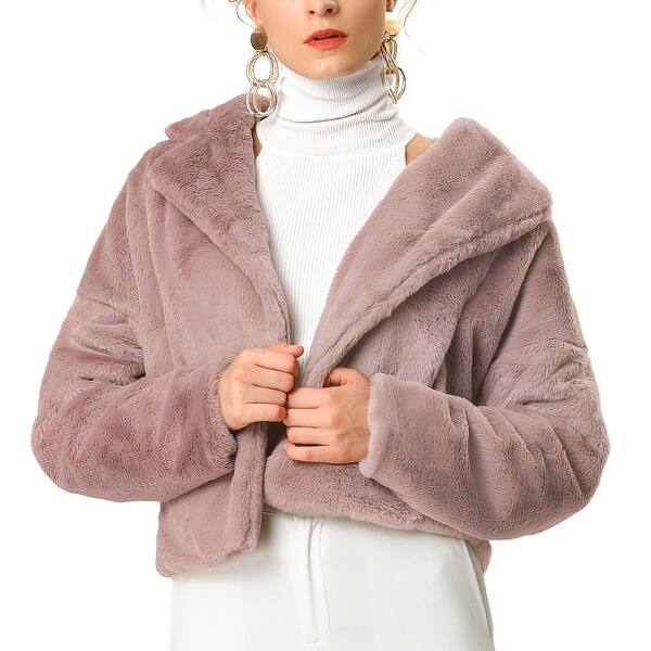 Shop Women S Winter Fashion Loose Faux Fur Coat Short Crop Jacket