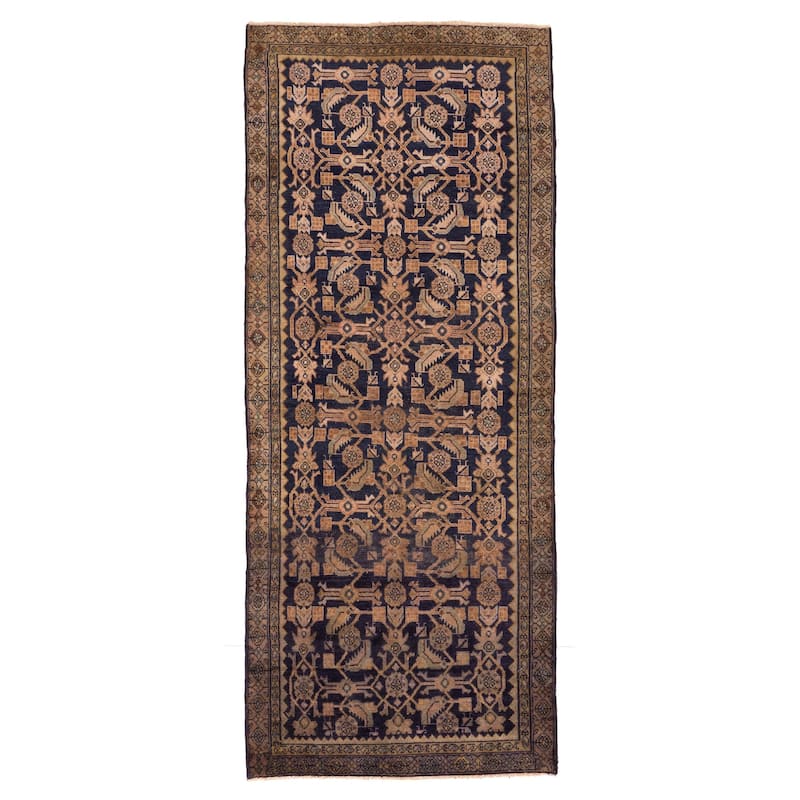 ECARPETGALLERY Hand-knotted Anadol Vintage Navy Wool Rug - 3'7 x 8'11
