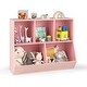 preview thumbnail 3 of 28, Costway 5-Cubby Kids Toy Storage Organizer Wooden Bookshelf Display - See Details Pink