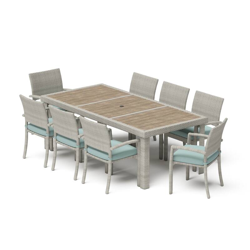 Portofino Comfort 17 Piece Sunbrella Outdoor Motion Wood Estate Set
