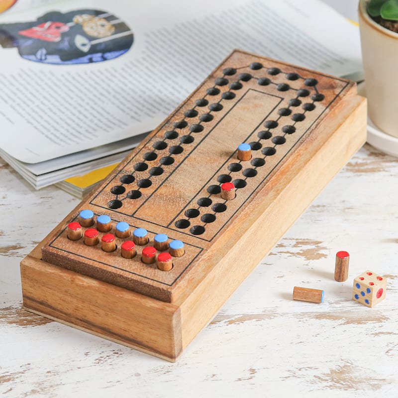 Novica Handmade Race Around The Track Wood Board Game