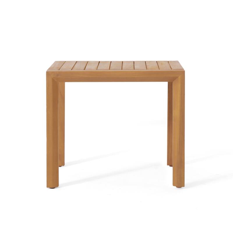 LEAH 3 PC CHAT SET Teak Acacia Wood Outdoor Conversation Set Water Resistant Cushions Adirondack Style