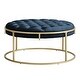 preview thumbnail 18 of 24, Perdita Gold Finish Velvet Round Tufted Ottoman by iNSPIRE Q Bold
