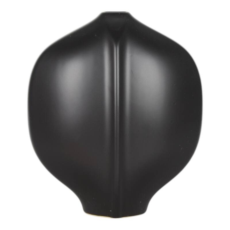 Modern Ceramic Decorative Vase with Sculpted Wavy Textured Design - 10" x 5" x 12"