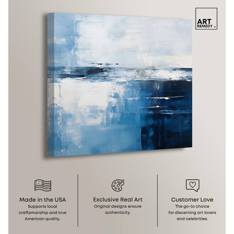 Layers of Blue Canvas by Art Remedy, Gallery Wrapped