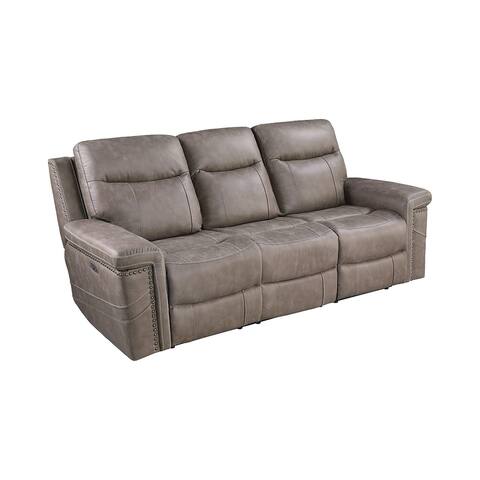 Faux Suede Upholstered Power Sofa, Taupe