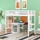preview thumbnail 2 of 37, Kids Twin Loft Bed with Desk, Cabinet and Writing Board, Guardrails