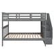preview thumbnail 8 of 38, Stairway Design Full-over-Full Bunk Bed with Storage and Guard Rail for Bedroom,Dorm