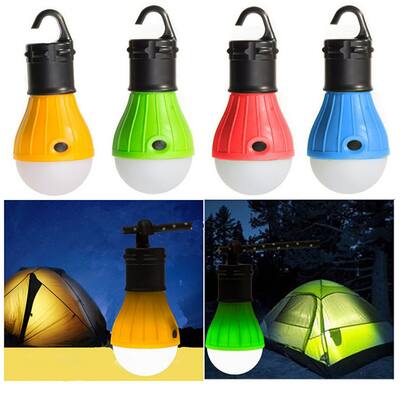 4Pc Outdoor Portable Hanging LED Camping Tent Light Bulb Fishing Lantern Lamp with Hook