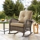 preview thumbnail 6 of 30, Corvus Salerno Outdoor Handwoven Resin Wicker Rocking Chair Brown
