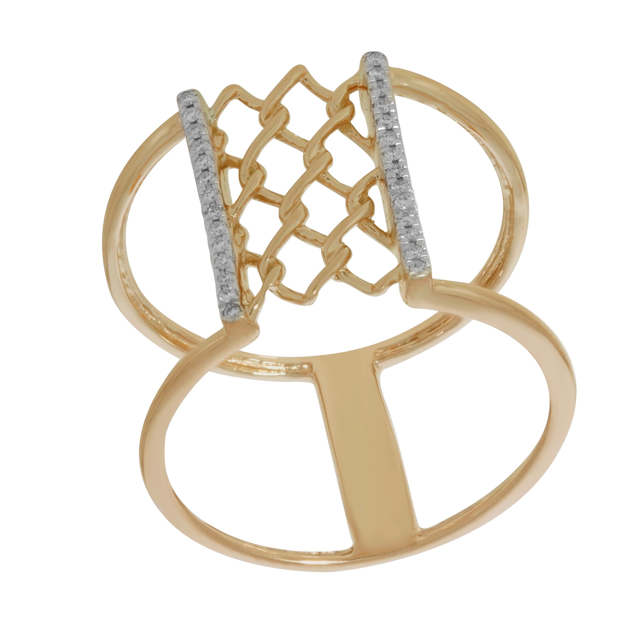 Prism Jewel 0.07CT G-H//I1 Natural Diamond Light Weight Clover Wrap Ring