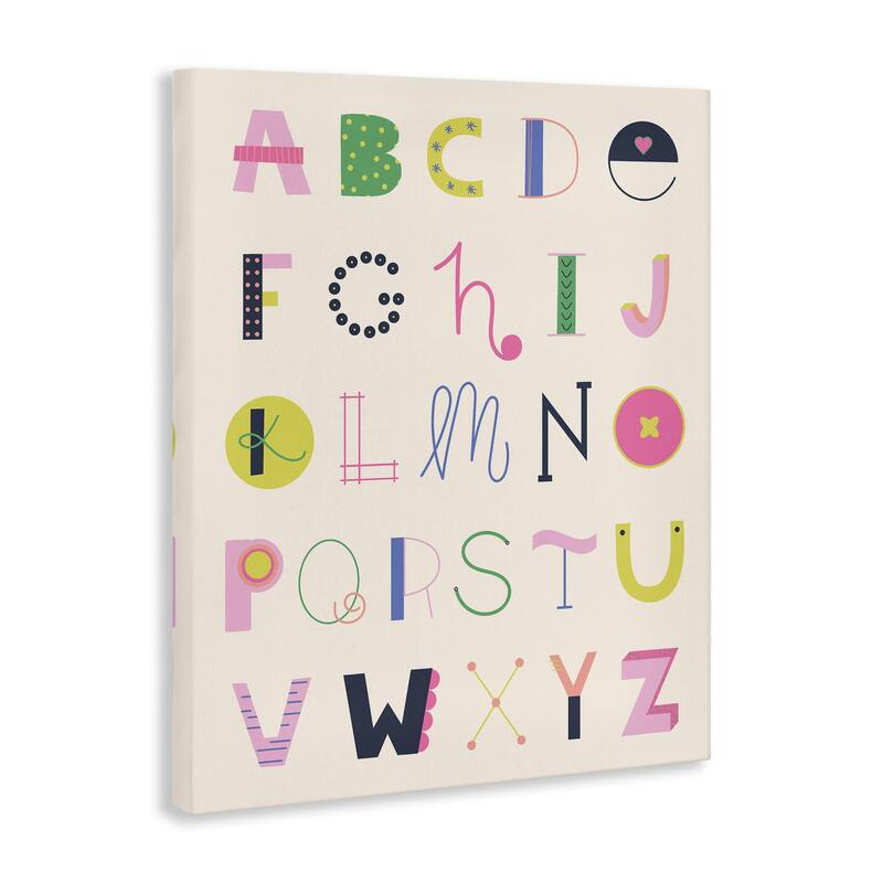 Stupell Eclectic Alphabet Letters Canvas Wall Art Design By Sazerelli Designs
