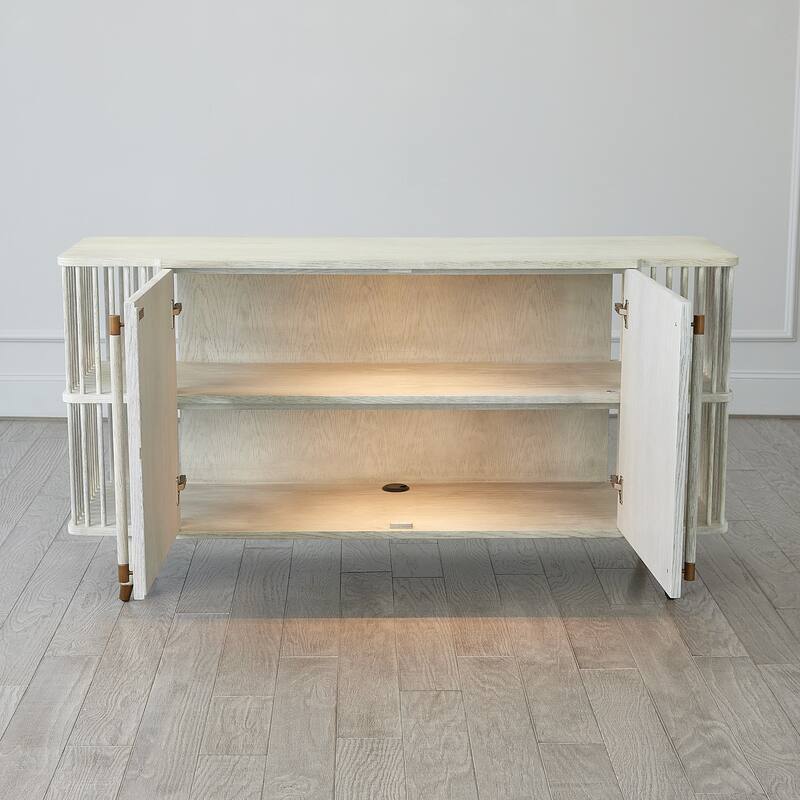 Arbor Media Cabinet-Whitewashed Finish