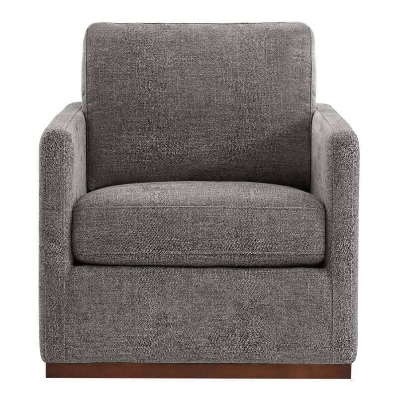 Spruce & Spring Modern Swivel Accent Chair with Wooden Base