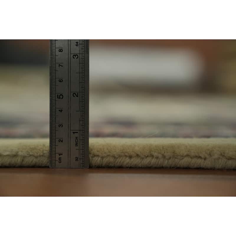 Hand Knotted Oriental 100% Wool Carpet Traditional All-Over Beige & Ivories Kashan Area Rug - 11' 10'' X 9' 0''