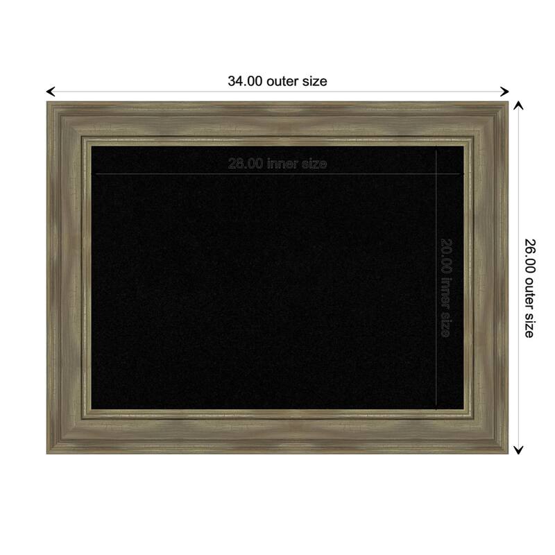 Alexandria Greywash Wood Framed Corkboard Bulletin Boards - Board Size 28x20 - Black Cork