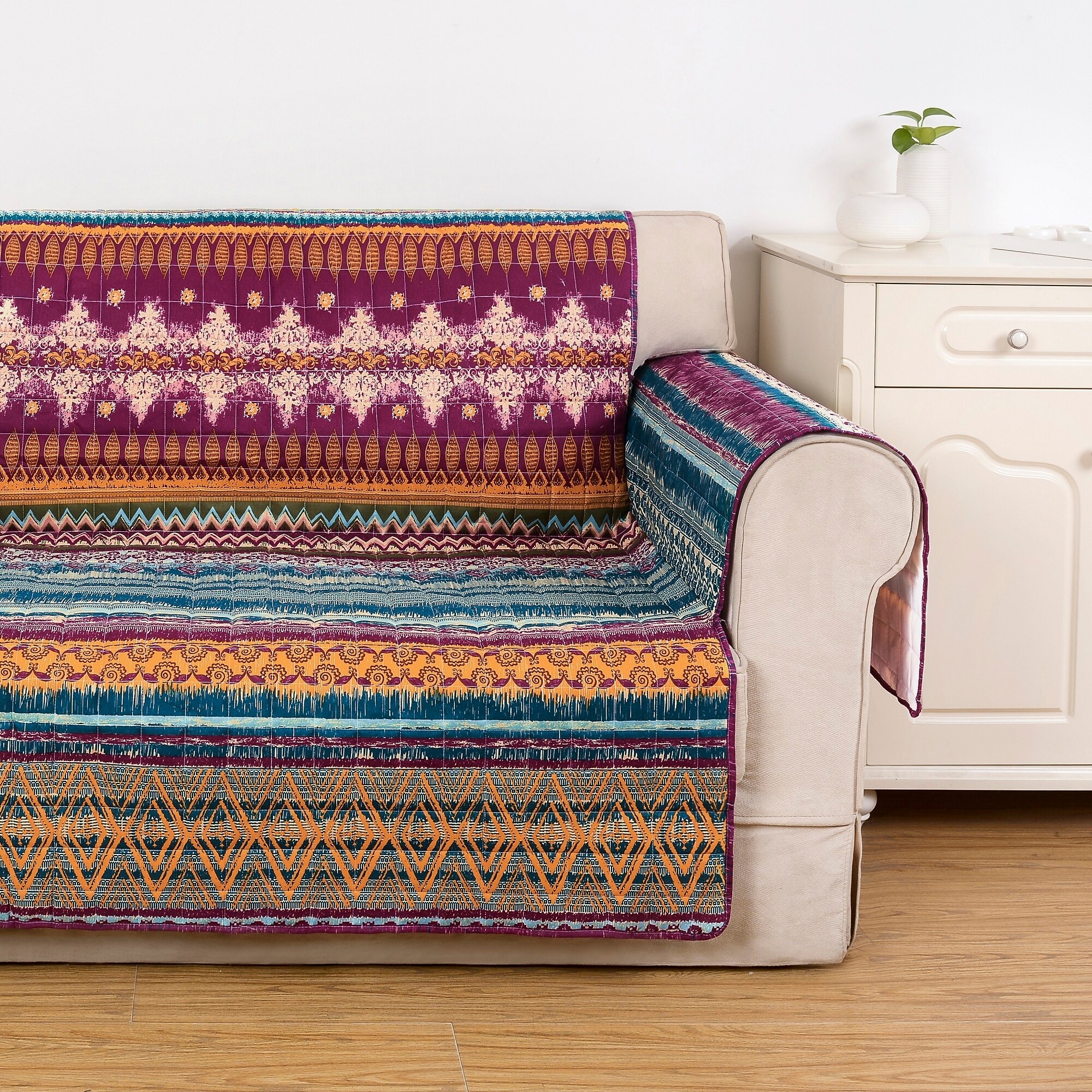 Greenland Home Fashions Southwest Multi Colored Sofa Size Furniture Protector 