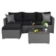 preview thumbnail 27 of 28, 3 Piece Patio Conversation Sets Outdoor Couch Patio Furniture Sectional Wicker Sofa Set