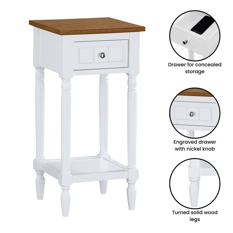 Convenience Concepts French Country Khloe 1 Drawer Accent Table with Shelf