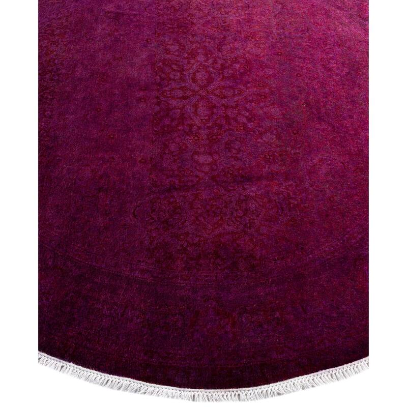 Overdyed One-of-a-Kind Hand-Knotted Area Rug - Purple - 6' 1" x 6' 1"