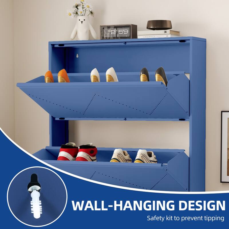 Moasis 3 Flip Drawers Steel Shoe Storage Cabinet Wall mount