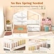 preview thumbnail 7 of 8, Gymax Twin Size House Bed Kids Platform Bed w/ Padded Bench & Floating