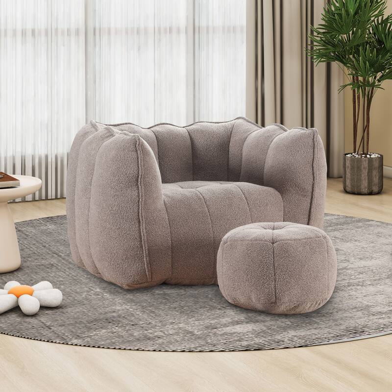 Lazy Bean Bag Couch Chairs for Adults with Ottoman