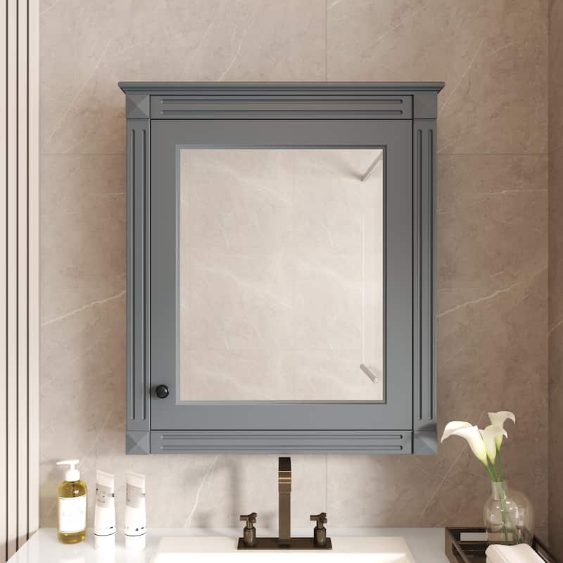 24'' X 27'' Wall Mounted Bathroom Storage Cabinet With Mirror