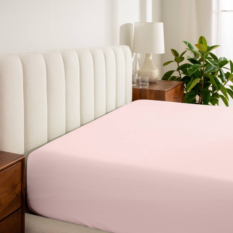 Bare Home Organic Cotton Percale Fitted Bottom Sheet