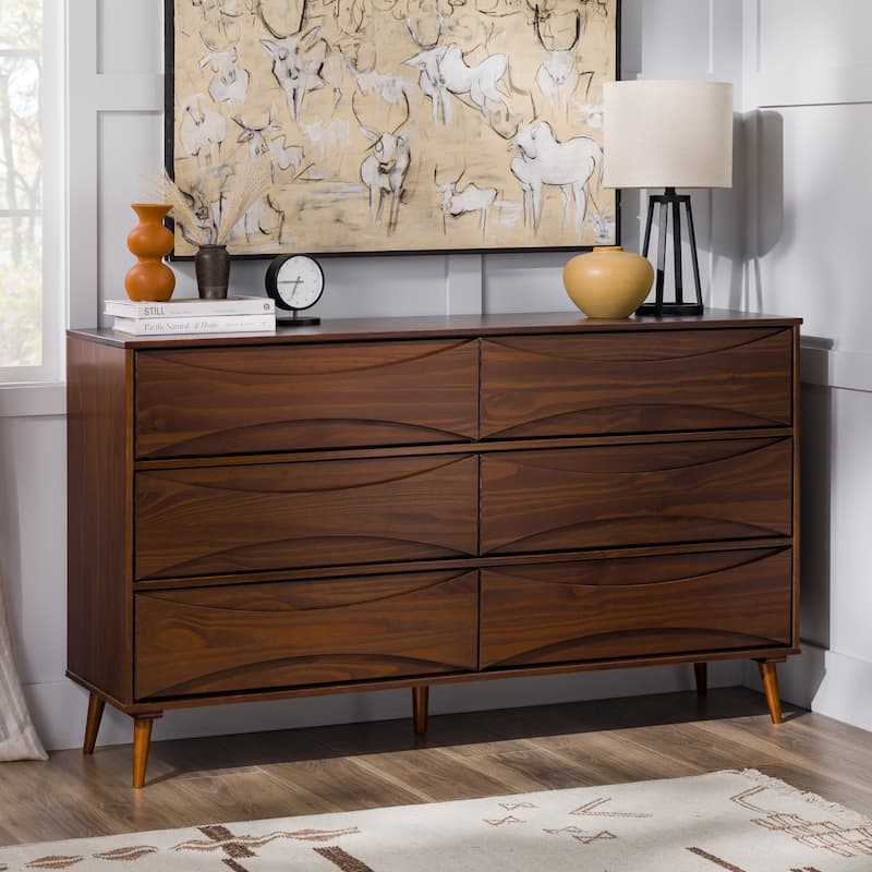 Middlebrook Designs Mid-Century 6-Drawer Solid Wood Dresser
