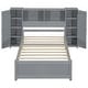 preview thumbnail 7 of 16, Twin Size Platform Bed with Storage Headboard, Kids Bed Frame with 3-built-in shelves & 2-side lockers for Bedroom, Grey