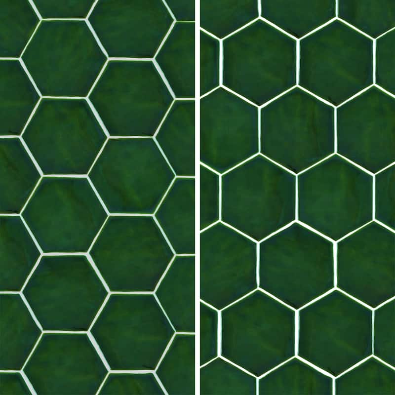 Merola Tile Viva Hex Antic Verde 5-7/8" x 6-3/4" Ceramic Wall Tile