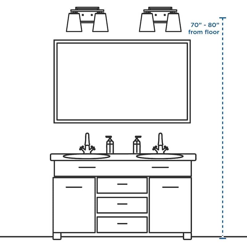 Spenser Collection Two-Light Brushed Nickel Industrial Vanity Light - 15.62 in x 5.5 in x 7.62 in